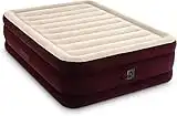 Intex 64739WB Dura-Beam Extra Raised Airbed: Queen Size – Built-in Electric Pump – 20in Bed Height – 600lb Weight Capacity - Maroon