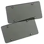 Zone Tech Clear Smoked Unbreakable License Plate Shields - 2-Pack Novelty/License Plate Clear Smoked Flat Thick Shields