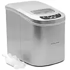 Andrew James Ice Maker Machine | Compact Portable Countertop Ice Cube Maker with 2.2L Tank | Ice Cubes in Under 10 Mins no Plumbing Required | Self Cleaning | Includes Scoop & Removable Basket (Silver)