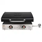 Blackstone 1813 Tabletop Griddle with Stainless Steel Front Plate and Hood - 22", Black