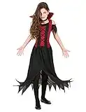 DEGUISE TOI - Déguisement vampire rouge fille Halloween - L 10-12 ans (130-140 cm)