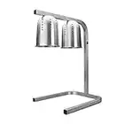 Lacor Lámpara Calentamiento Infrarojos Doble, Mantiene Calientes los Platos, cubetas, Altura Regulable Entre 39 y 53 cm, Incluye Dos Bombillas, Cocina Profesional, 550W, Aluminio, Silver