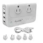 ALLWEI International Travel Adapter 220V to 110V Power Voltage Converter for Hair Straightener/Curling Iron, Universal Power Plug Adapter UK, US, AU, EU, IT, India …