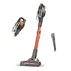 Black+Decker BHFEV182B-QW, 4in1 Akku-Stielsauger (18V, beutelloser Boden-& Handstaubsauger mit Elektrobürste, kabellos, inkl. Fugendüste Lieferung ohne Akku & Ladegerät), Titanium/Orange