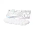 Logitech G G715 Wireless Mechanical Gaming Keyboard with LIGHTSYNC RGB Lighting, LIGHTSPEED, Tactile Switches (GX Brown) and Keyboard Palm Rest, PC and Mac Compatible - White Mist