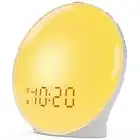 Wake Up Light Sunrise Alarm Clock for Kids, Heavy Sleepers, Bedroom, with Sunrise Simulation, Fall Asleep, Dual Alarms, FM Radio, Snooze, Nightlight, Colorful Lights, 7 Natural Sounds, Ideal for Gift