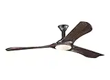 Monte Carlo 3MNLR72BKD-V1 Minimalist Max Modern Energy Star 72" Outdoor Ceiling Fan with LED Light and Hand Remote Control, 3 Balsa Wood Blades, Matte Black