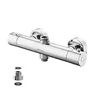 GRIFEMA G17005, Robinet Thermostatique de Douche, Mitigeur Douche 2 Sorties Universal, Mitigeur Colonne de Douche Chromé, Mitigeur Argent Douche Double Sortie, Exclusivité Amazon