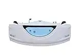 Empava 59" Acrylic Whirlpool Corner Bathtub Luxury 2 Person Hydromassage Water Jets Soaking Massage SPA Double Ended Tub Model 2021 , White