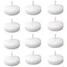 YIH 2" White Unscented Dripless Floating Tealight Shape Candles Set (24Pack)