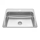 Kindred CSLA2522-7-1N Creemore 25-in LR x 22-in FB x 7-in DP Drop In Single Bowl 1-Hole Stainless Steel Kitchen Sink, 25" x 22"