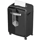 Bonsaii 15-Sheet Micro Cut Paper Shredder, P-4 High-Security, Continuous Shredding 60 Mins, Destroys Card/CD/Staples/Clips, Heavy Duty Shredder Machine for Office Use, 23L Pullout Bin, Black(C149-D)