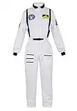 Disfraz Astronauta Adulto Mujer Traje Halloween Carnaval Americano Cadete del Espacio Cosplay Blanco M