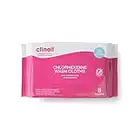 Clinell Chlorhexidine Wash Cloths - Body Wipes, Rinse Free Solution, Kills Bacteria, Dermatologically Tested - Pack of 8 Cloths (Pink)