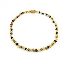 Natural Baltic Amber Necklace - Handmade Genuine Amber Beads Jewelry - Multicolor Amber Beads -33-34cm