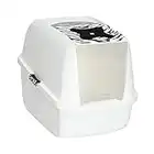 Catit Large Hooded Cat Litter Box, White Tiger, 50703