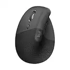 Logitech Lift Vertical Ergonomic Mouse, Left-handed, Wireless, Bluetooth or Logi Bolt USB, Quiet clicks, 4 buttons, compatible with Windows/macOS/iPadOS, Laptop, PC - Graphite