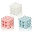 Comius Sharp Bubble Candle 3 Pcs Cube Soy Wax Candles Scented Candle Cute White Pink Blue Home Candle for Home Bedroom Bathroom Wedding Decor