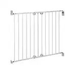 Safety 1st Wallfix Barrera de seguridad extensible para escaleras y puertas, barrera para niños y perros para uso en interiores, para aberturas de 62 - 102 cm, metal color blanco