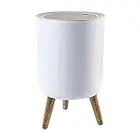 Trash Bin, 7Liter/1.8 Gallon Garbage Bin with Press top Lid, Nordic Modern Waste Bin, Plastic Trash Can Suitable for Kitchen, Bathroom, Bedroom, Living Room, Office, Outdoor, Dog Proof Trash Bin