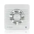 VENTS Silent 100mm (4" inch) Bathroom Extractor Fan with Run On Timer, Energy Saving and Quiet - Universal White Shower Wall Ceiling Mounted kitchen Moist Damp Control Long Life Motor