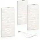 COM-FOUR® 3x humidificateur d'air chauffant - humidificateur d'air à radiateur avec motif ondulé - évaporateur d'eau de chauffage en céramique au design moderne (blanc - vagues)