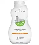 ATTITUDE Floor Surface Cleaner, Tile & Wood, Hypoallergenic Plant- and Mineral-Based Ingredients, Vegan and Cruelty-Free Household Products, Citrus Zest, 1.04 Liters