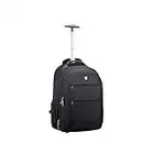 OIWAS Backpack with Wheels, 15.6 inch Rolling Laptop Rucksack, 30L Wheeled Underseat Cabin Bag for Travel Business School, Flight Approved Easyjet Backpack for Men, Black