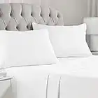 Mellanni Queen Sheet Set - 4 Piece Iconic Collection Bedding Sheets & Pillowcases - Hotel Luxury, Extra Soft, Cooling Bed Sheets - Deep Pocket up to 16" - Wrinkle, Fade, Stain Resistant (Queen, White)
