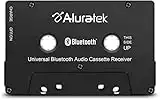 Aluratek Universal Bluetooth Audio Cassette Receiver with Built-in Battery for Car, Boombox, Stereo, RV (ABCT01F) Black, 10.2 x 1.3 x 6.4 Centimetres