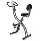 Ultrasport F-Bike 200B, cyclette, allenatore domicilio, bicicletta per fitness LCD Computer allenam, peso massimo utente 110 kg, Cardiofrequenzimetro, 8 livelli resistenza, pieghevole, Nero/Argento