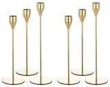 Showgeous 6 Pcs Chandelier, Bougeoir Doré Convient aux Bougies épaisses de 3/4 Pouces et Bougies LED, Bougeoir pour Bougie Conique pour décor, Mariage, dîner aux chandelles, Saint Valentin, Fêtes