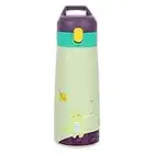 TSLBW Borraccia Termica 500ML Borraccia Con Cannuccia Bambini Bottiglia Acqua per Bambini Bottiglia Acqua in Acciaio Inox Borracce Senza Perdite Borraccia Termiche Sportiva Senza BPA