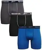 Reebok Men's Underwear - Performance Boxer Briefs (3 Pack), Size Medium, Charcoal/Black/Blue
