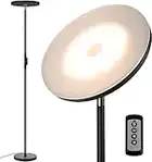 JOOFO Floor Lamp,30W/2400LM Sky LED Modern Torchiere 3 Color Temperatures Super Bright-Tall Standing Pole Light with Remote & Touch Control for Living Room,Bed Room,Office (Black)