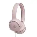 JBL Tune 500 - Auriculares supraaurales de cable y control remoto de un solo botón, micrófono incluido, asistente de voz, rosa