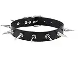 TYTF Nieten Choker Halskette Gothic Rivet Spike Gotik Punk Rock Lederhalsband Halsketten Leder Halsreif Frauen Männer (Schwarz)