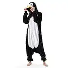 Beauty Shine Adult Unisex Animal Costume Halloween Christmas Cosplay Plush Pajama Onesie (X-Large, Black Penguin)