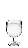 Set of 6 Roltex Unbreakable Reusable Polycarbonate Plastic Short Stem Stacking Wine Glasses (220ml to rim Height 10.6cm, Max Diameter 7.6cm Stem size 2cm) Realistic Alternative to Glass