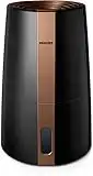 Philips Série 3000 Humidificateur d'Air - Technologie NanoCloud - Pièce 42m² - Mode Nuit - Design Elégant - Noir et Cuivre (HU3918/10)