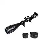 Goetland 6-24x50 AOEG Rifle Scope Red & Green Rangefinder Mil-Dot Illuminated Tactical Hunting with Mounts