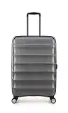 ANTLER Portobello Medium Hard Shell Suitcase - Pewter | Travel Case | Suitcases Medium | Suitcases with Wheels | Hard Case | Spinner Luggage | Lightweight | Luggage Set | Hard Sided Suitcases