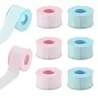 WSERE 6 Roll Eyelash Extension Tape, Under Eye Tape Lash Extension Tape, Microfoam Eyelash Tape Micropore Lash Tape for Eyelash Extensions, Pink Blue Silica Gel Non-woven Fabric Lash Adhesive Tape S