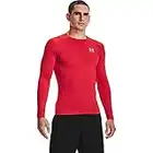 Under Armour Homme UA HG Armour Comp LS, T-shirt à manches longues anti-odeur, Vêtement de sport pour homme, Red / White, L