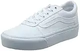 Vans Women's Ward Platform Canvas Sneaker, White Canvas White 0rg, 5 UK