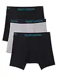 Fruit of the Loom Men's Breathable Boxer Brief Assorted Colors (Pack of 3), Black/Gray, X-Large