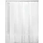 iDesign Cortinas de ducha de tela, impermeables, resistentes al moho, 183.0 cm x 183.0 cm, Frost White