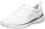 Skechers Flex Femmes d'appel 3.0 Premiers Formateurs - Blanc/Argent - UK 6