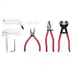 HYDDNice Wheeled Glass Tile Stained Glass Tool Set Breaking Grozer Plier Tool Set with Running Pliers Breaking and Grozer Pliers Tools Assortment Kit