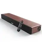 MEREDO Soundbar in Legno per TV con subwoofer integrato 165W 2.1CH Soundbar con ARC cavo 5 modalità EQ (regola bassi e alti) BT 5.0/ottico/AUX per home theater - 79CM, Marrone